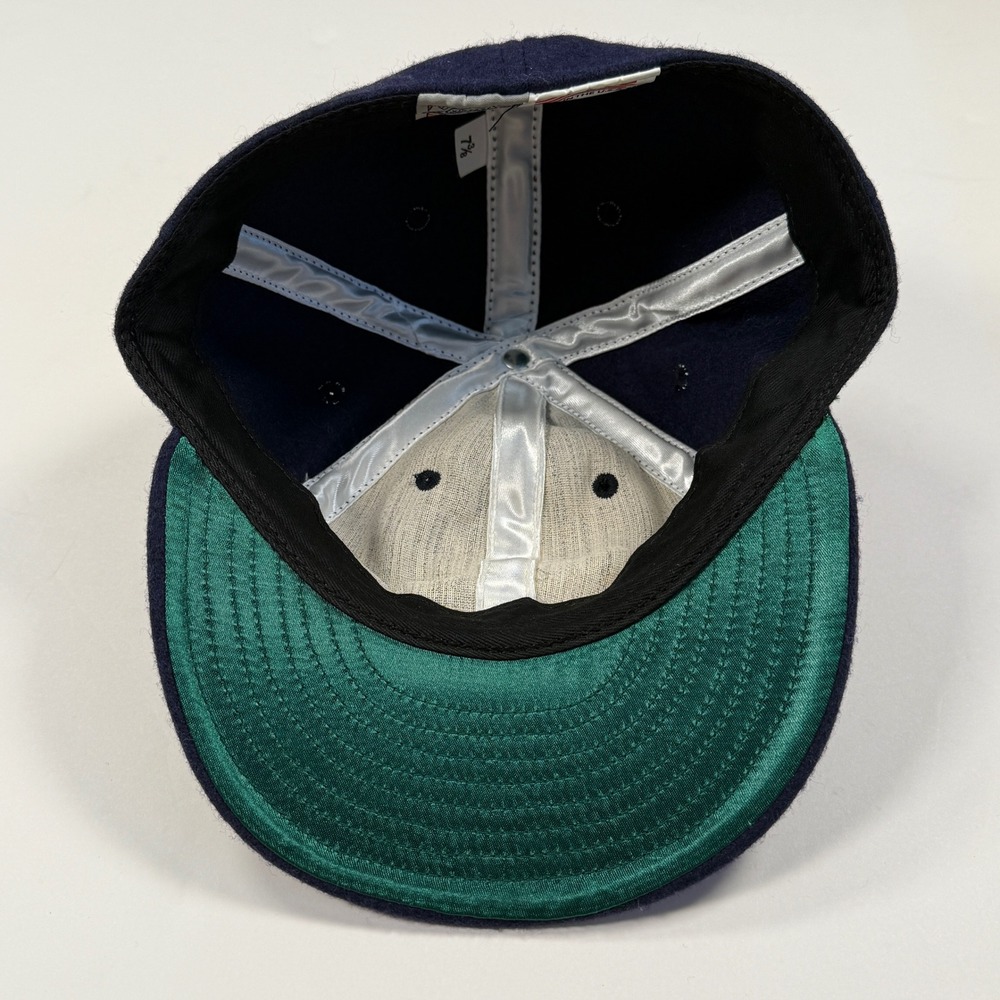 Ebbets Field Flannels Kansas City Katz Navy Wool Fitted Baseball Cap Hat 7 3/8 - Picture 3 of 6